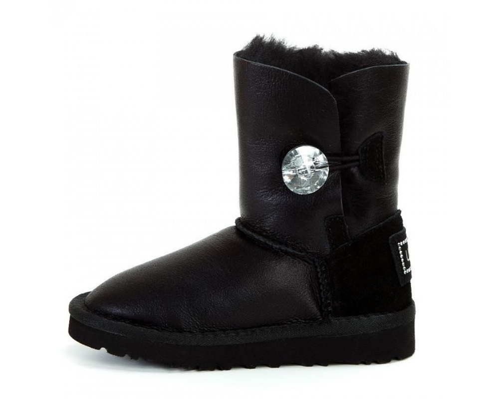 UGG Kids Bailey Button Bling Metallic Black