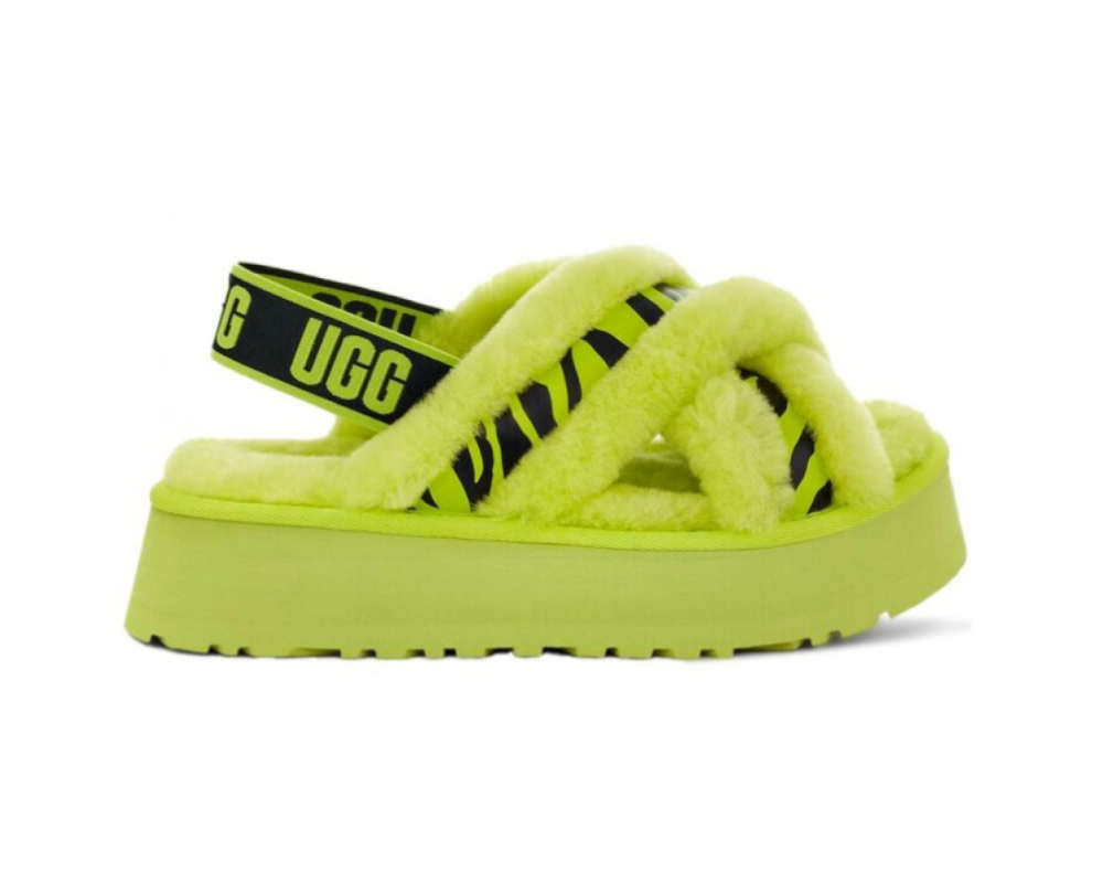 UGG W Disco Cross Slide Animalia Key Lime