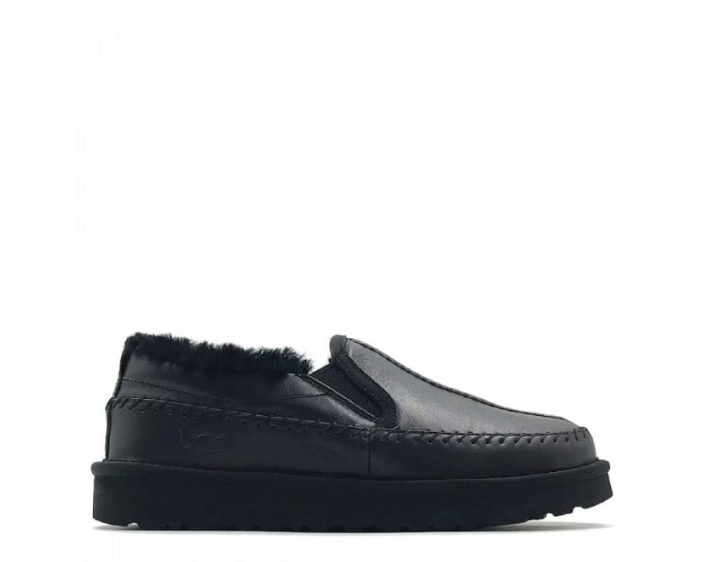 UGG Stitch Slip Leather Black