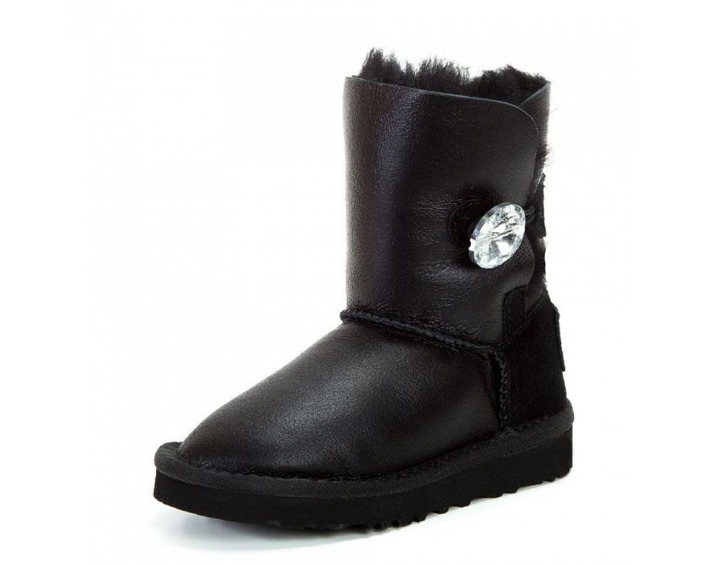 UGG Kids Bailey Button Bling Metallic Black