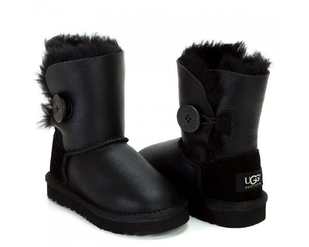 UGG Kids Bailey Button Metallic Black