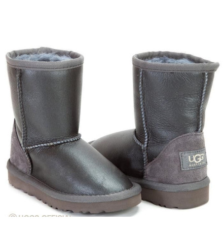 UGG Kids Classic Short Metallic Grey