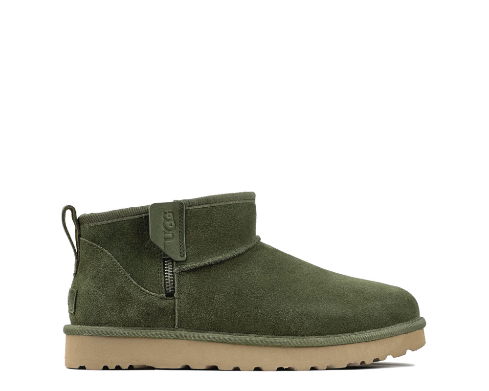 UGG Mens Classic Ultra Mini Zip Boot Khaki
