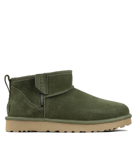 UGG Mens Classic Ultra Mini Zip Boot Khaki