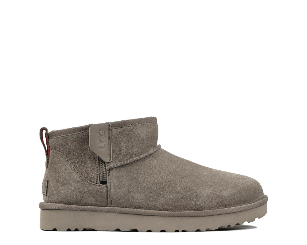 UGG Mens Classic Ultra Mini Zip Boot Smoke