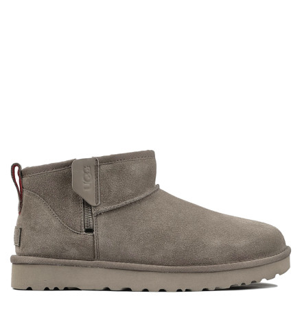 UGG Mens Classic Ultra Mini Zip Boot Smoke