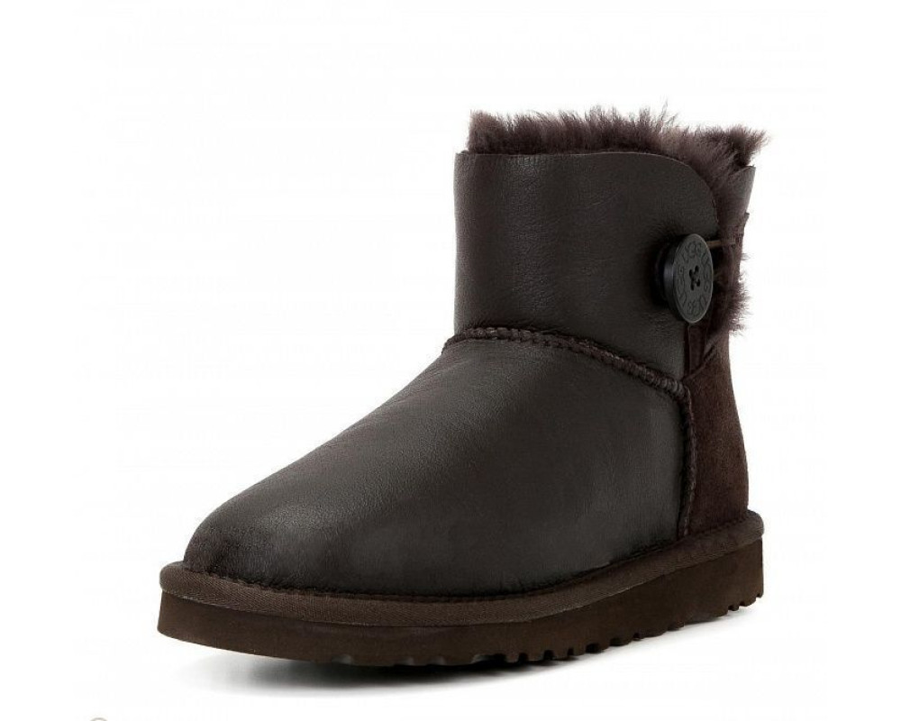 UGG Mini Bailey Button Metallic Chocolate