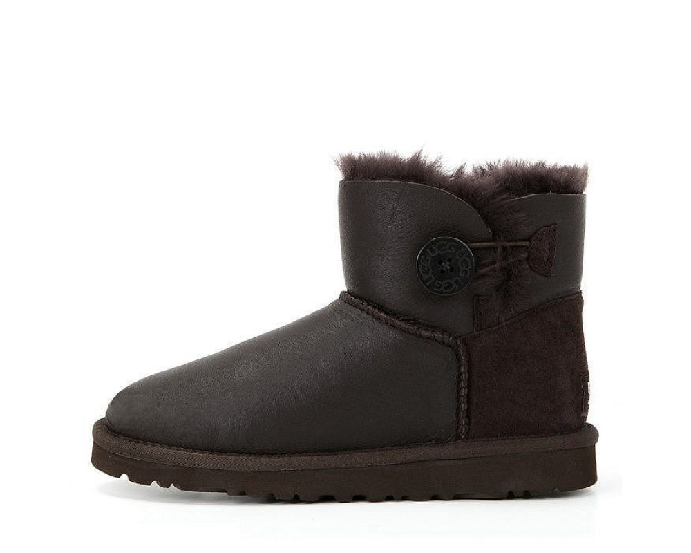 UGG Mini Bailey Button Metallic Chocolate