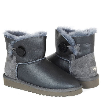 UGG Mini Bailey Button Metallic Grey
