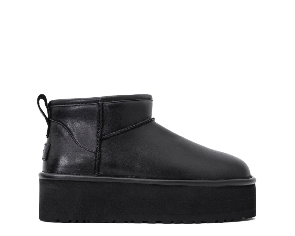UGG Classic Ultra Mini Platform Black Leather
