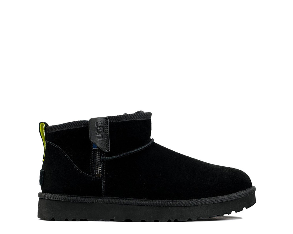 UGG Mens Classic Ultra Mini Zip Boot Black/Pearfect