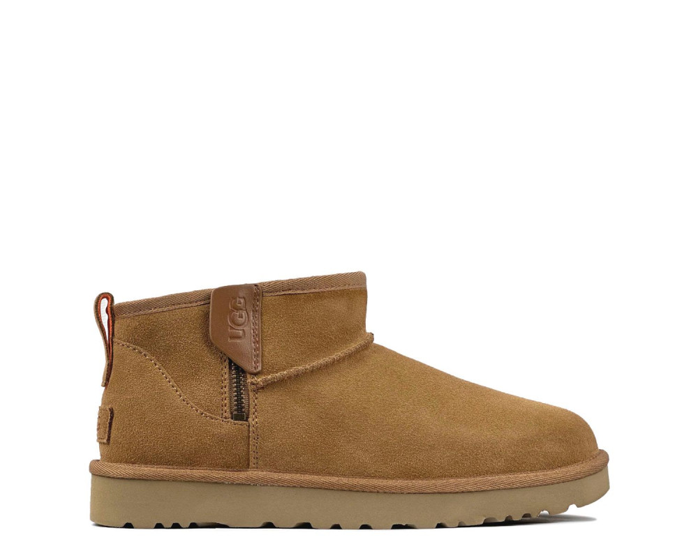 UGG Mens Classic Ultra Mini Zip Boot Chestnut / Orange Soda