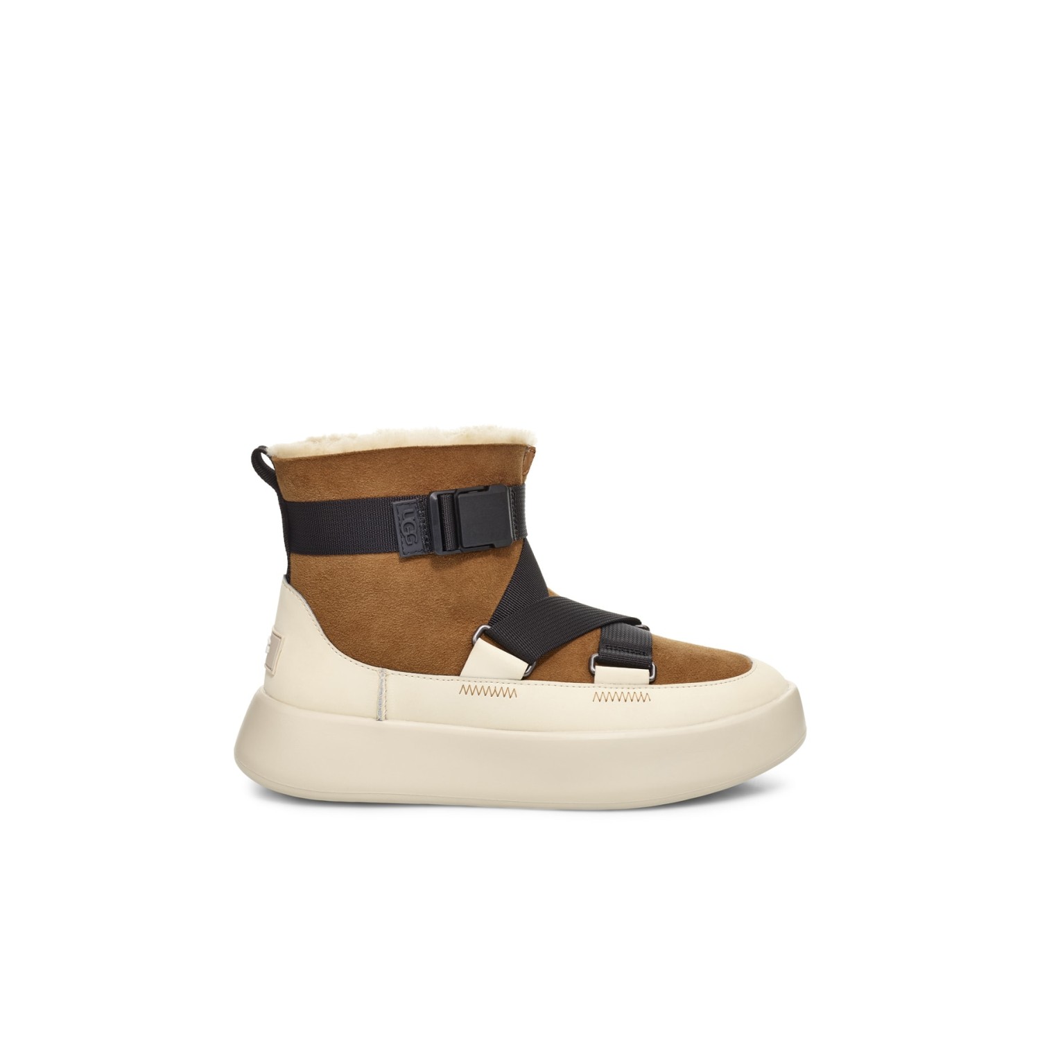 UGG CLASSIC BOOM BUCKLE WHITE