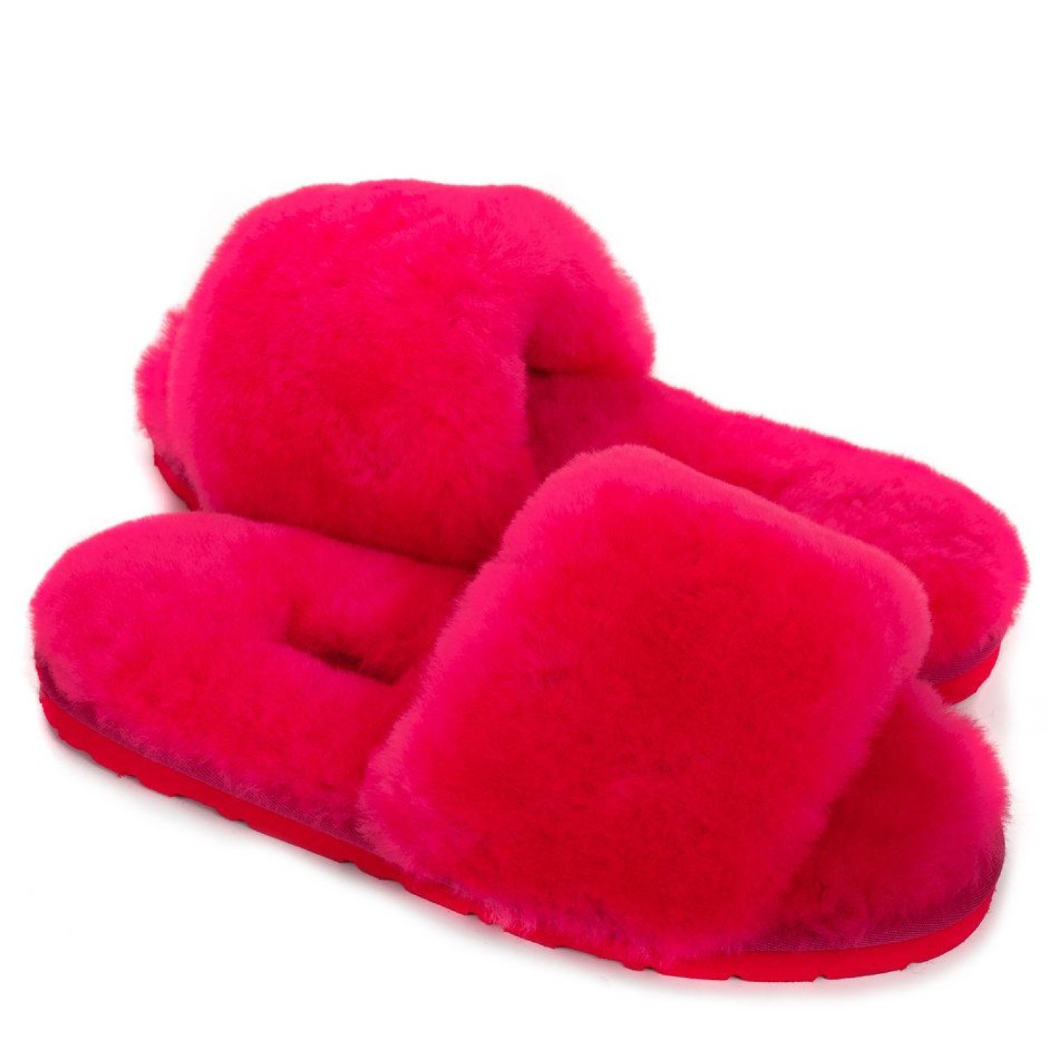 UGG Fluff Slide Slippers Rose Red