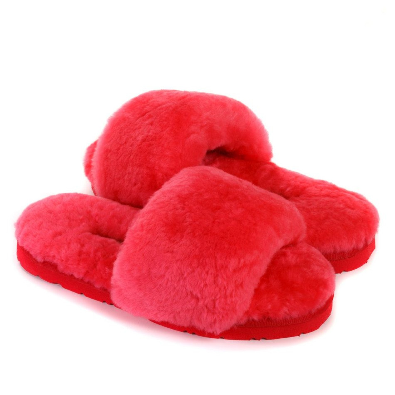 UGG Fluff Slide Slippers WATERMELON RED